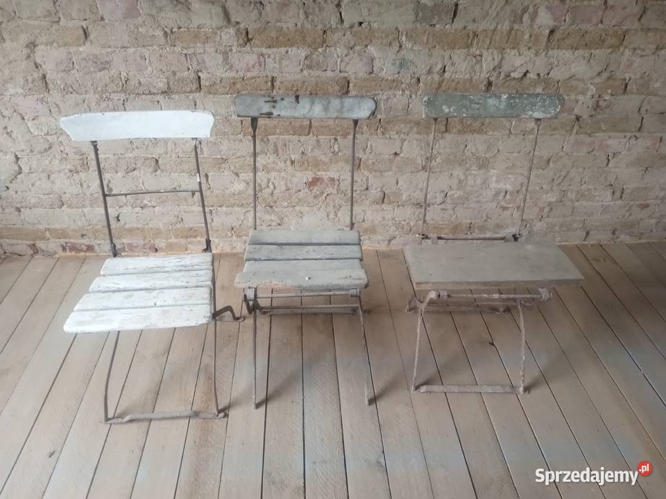 Krzesła ogrodowe przedwojenne Skórka sprzedam