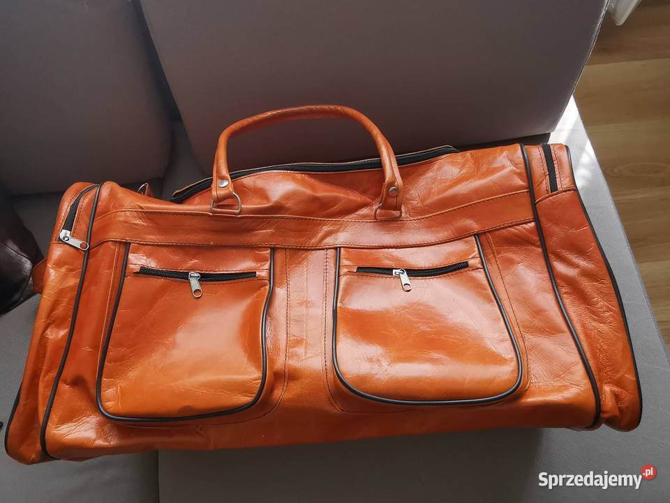 DUŻA TORBA PODRÓŻNA CAMEL SKÓRA NATURALNA Grudziądz