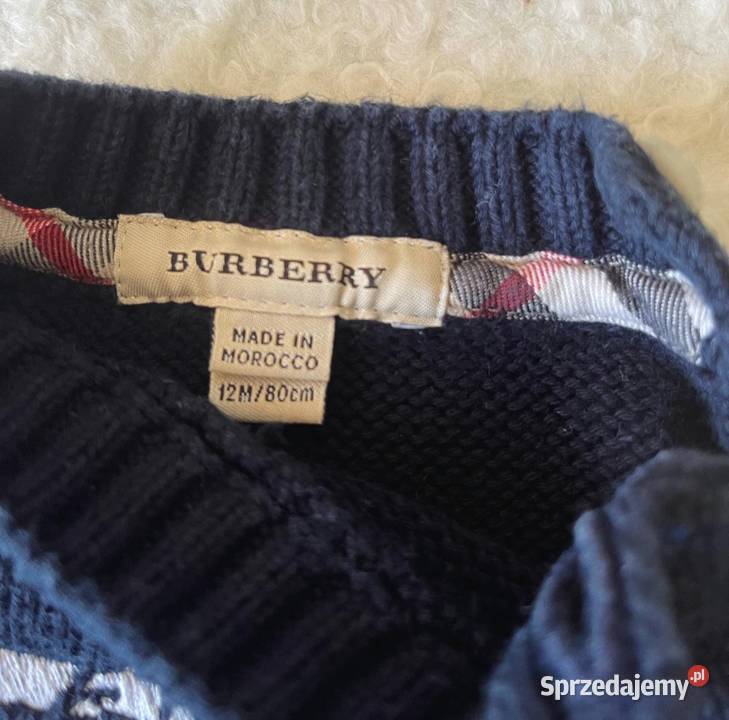 Oryginalny sweterek dziewczynki chlopca Burberry Swetry
