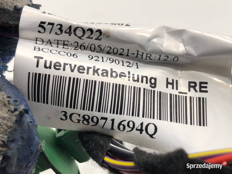 WIĄZKA DRZWI TYŁ PRAWY VW ARTEON 3G8971694Q 20