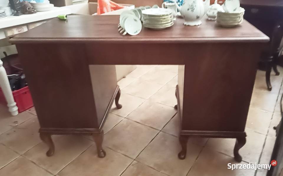 Biurko dębowe dwustronne z pólką i 4 szufladzami Gdańsk