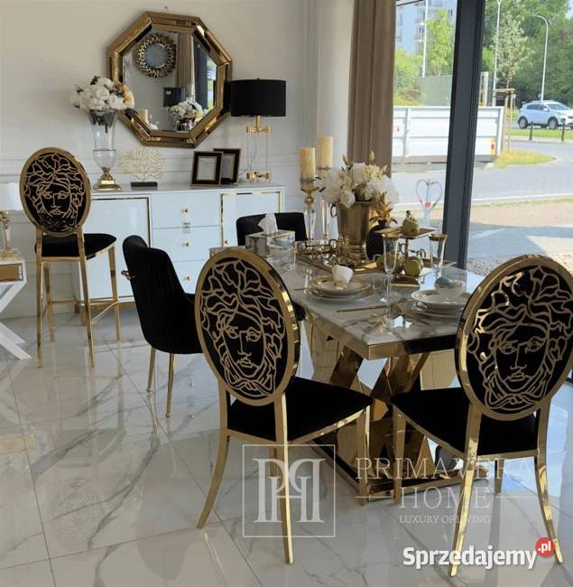 Designerskie krzesło glamour czarne do jadalni 47cm Krzesła mazowieckie Warszawa
