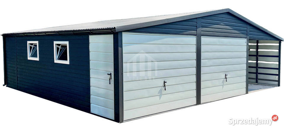 Garaż blaszany 6x6 wiata 3m 2x brama drzwi 2x Kielce