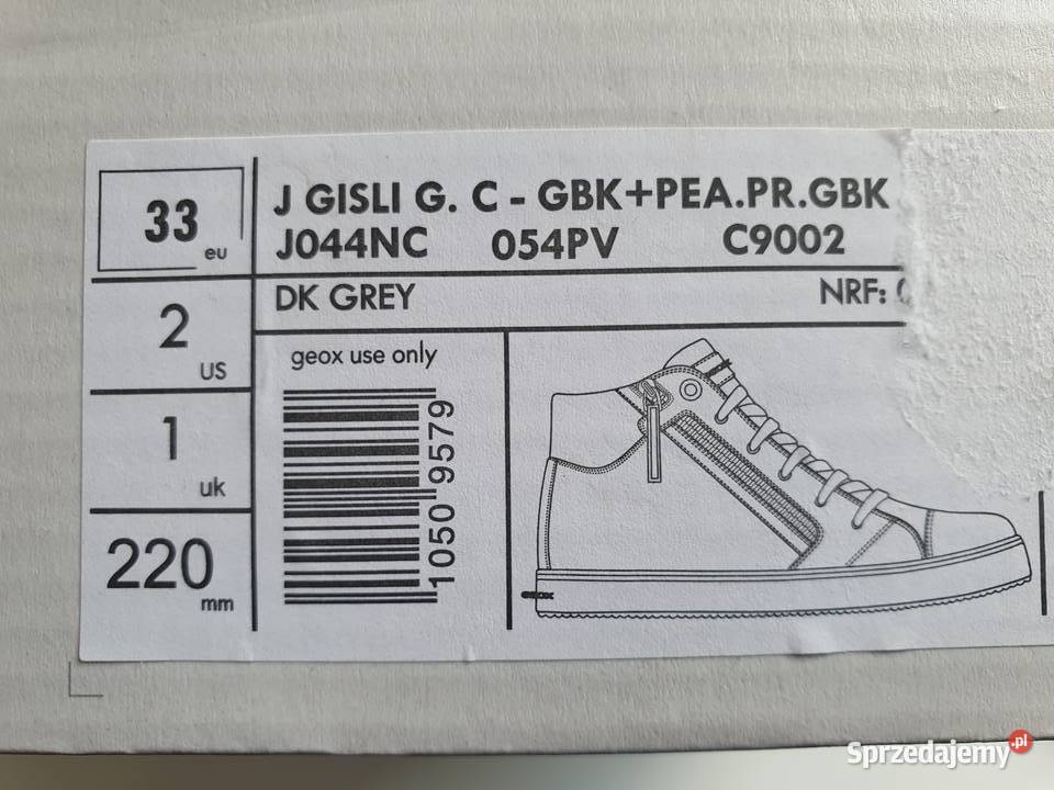 Geox Sneakersy J Gisli G C J044NC 054PV nowe Trzewiki i półbuty Chwaszczyno