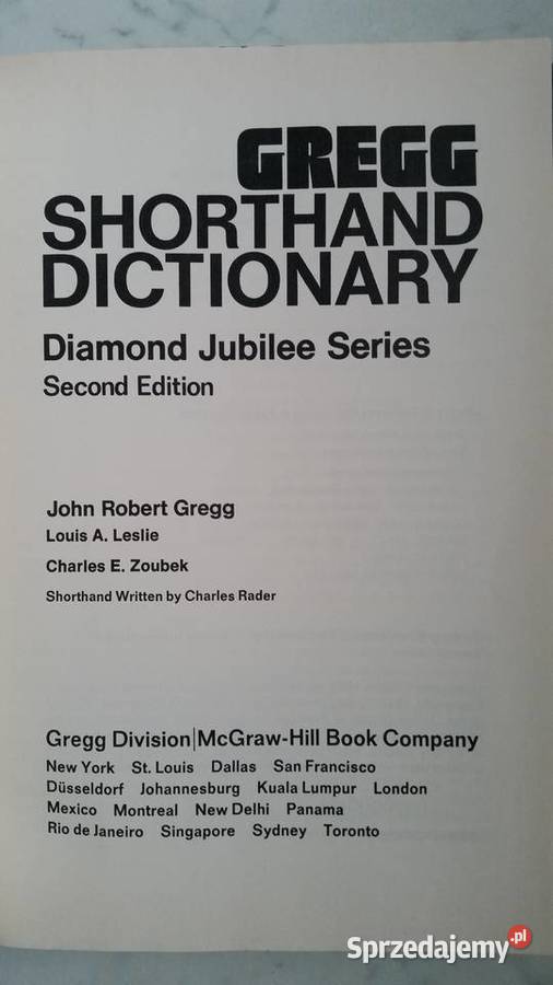 GREGG SHORTHAND DICTIONARY Diamond Jubilee Puławy sprzedam
