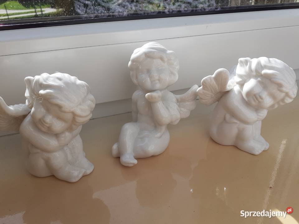 figurki ceramiczne aniołki 3 pomorskie Gdańsk sprzedam