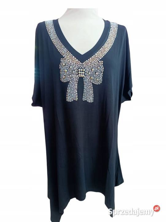 Ekskluzywna tunika PLUS SIZE z kokardą z Bluzki i koszule Pątnów
