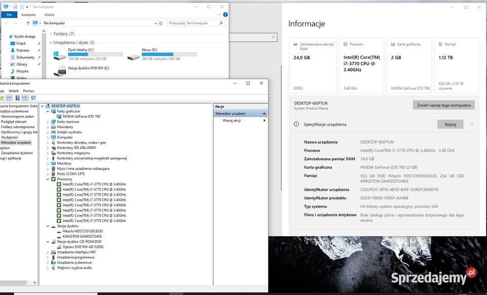 PC CYBERPUNKWIEDZMIN 3 I73770GTX 76024GB DDR3SSD Przygodziczki