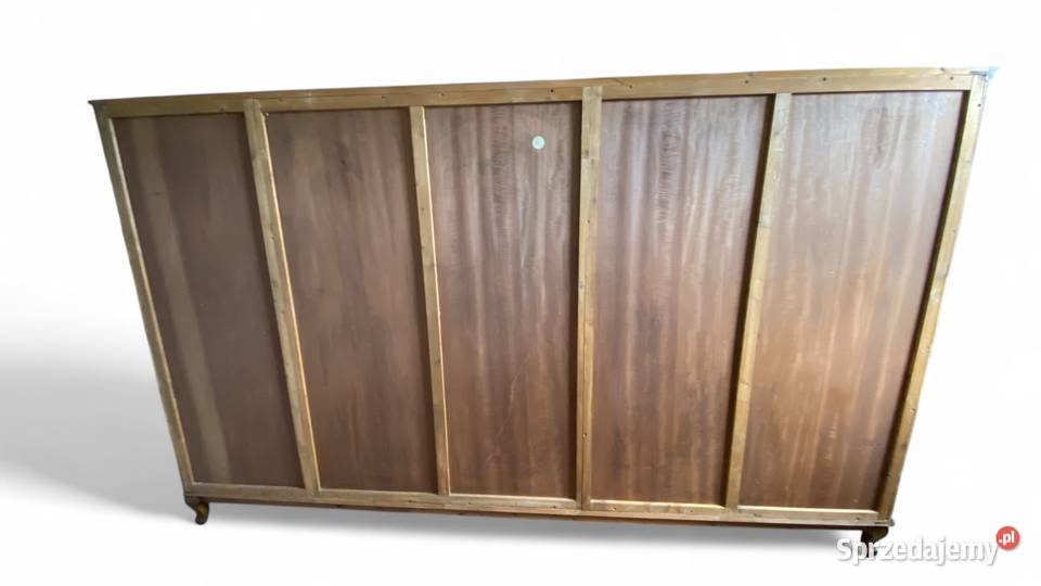 Barokowa szafa pięciodrzwiowa z witryną intarsje Gryfice