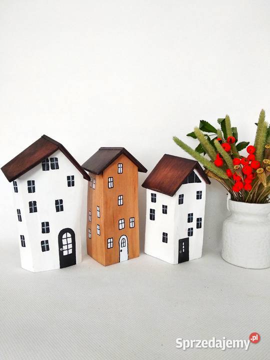 Bukowe dekoracyjne domki biały Wrocław