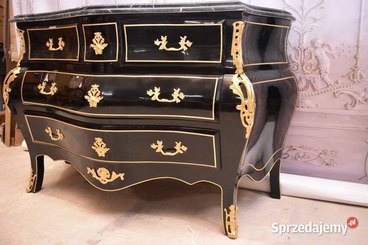 Królewska Czarna Komoda Vintage Szafa Złote Kraków sprzedam