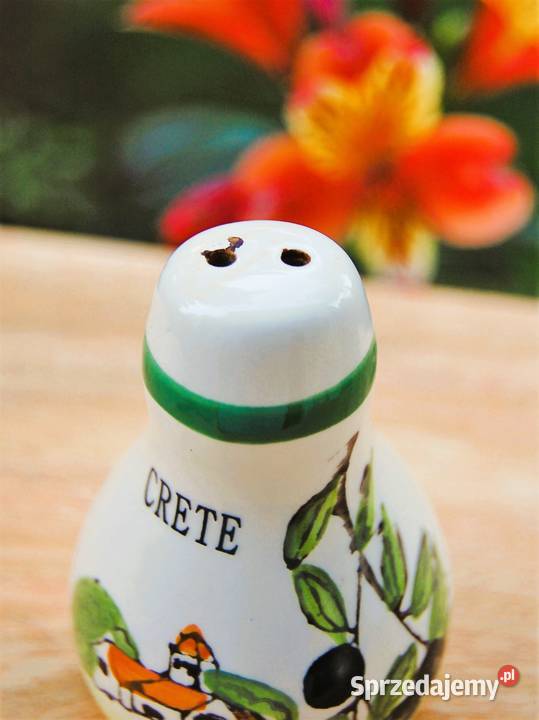 Solniczka pieprzniczka malowana ceramika Kreta wielokolorowy