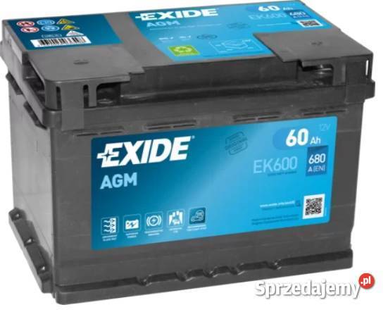 Akumulator 60Ah 680A 12V EXIDE AGM EK600 Kraków