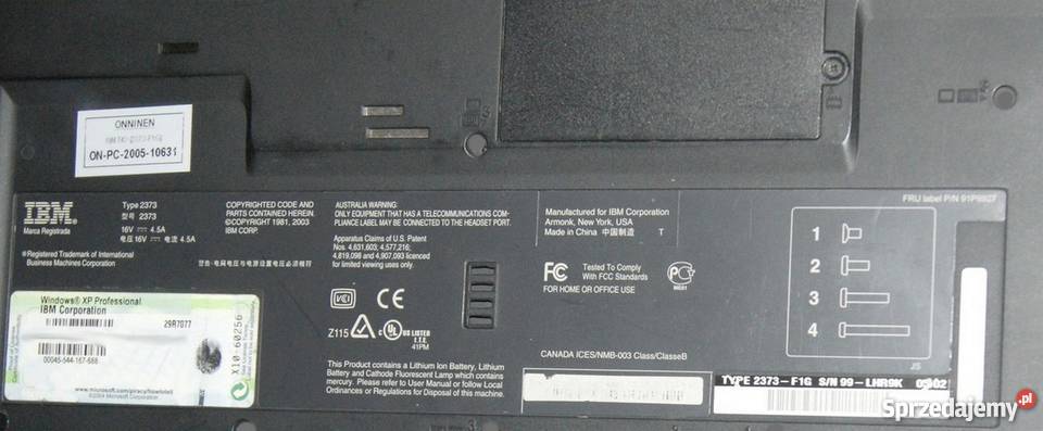 IBMLenovo ThinkPad T42 2373 F1G Czytnik kart pamięci