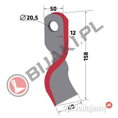 Nóż skręcony HYM12 do kosiarki bijakowej Chmielniki