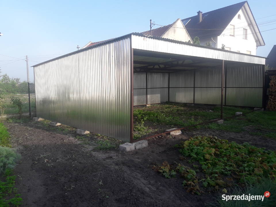 Garaż Blaszany Otwarty Wiata na Maszyny Magazyn 60m2 Grójec