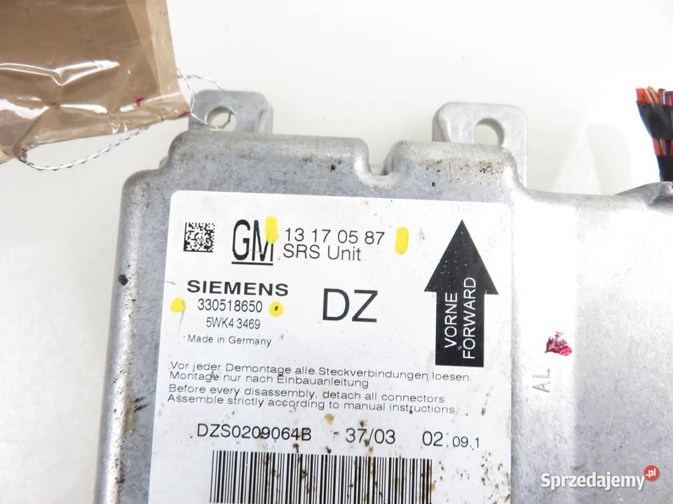 MODUŁ AIRBAG OPEL VECTRA C 13170587 330518650 Skrzynki bezpieczników