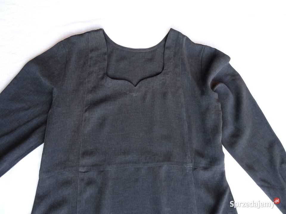 Długa Sukienka grafitowa ciemnoszara 40 L