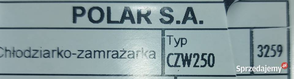 Lodówka Polar CZW250 szuflada na warzywa Tarnów Opolski sprzedam