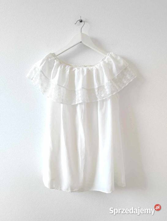 Biała bluzka Top Vintage Hiszpanka 38 40 Jasło