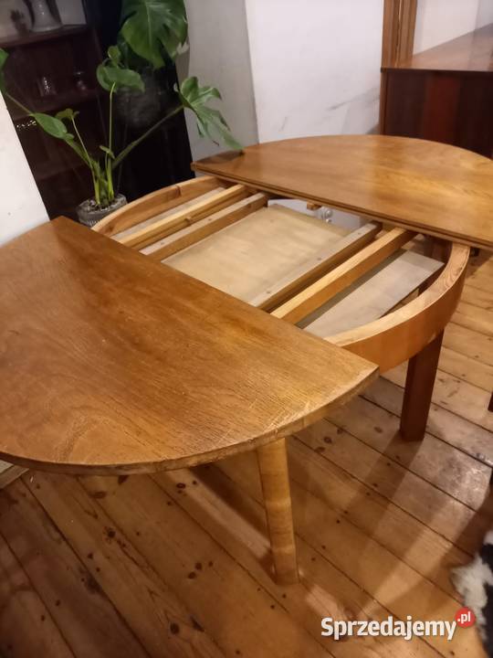Stół okrągły prl rozkladany solidny pomorskie Gdańsk