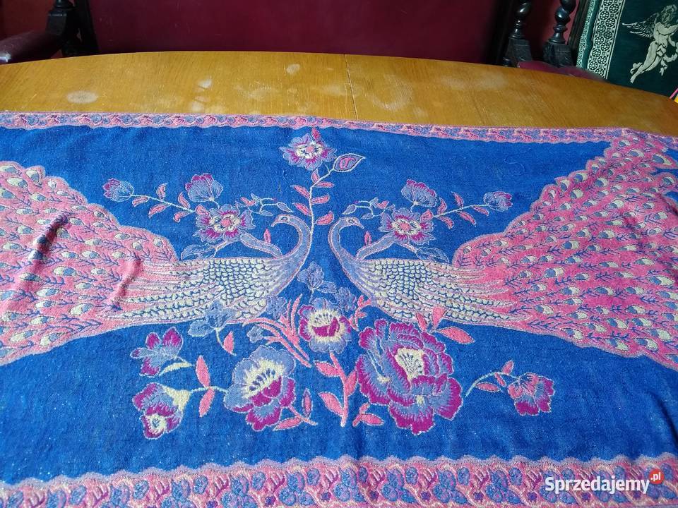 Szal192x68 w pawie złota nitka Dla kobiet Miłobądz