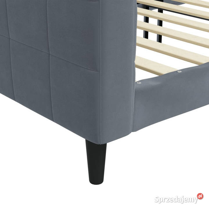 Sofa z funkcją spania ciemnoszara aksamitna