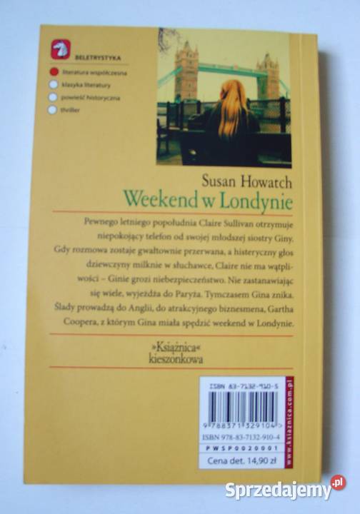 Weekend w Londynie Susan Howatch Proza i poezja Łódź