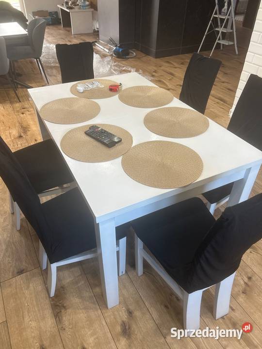 Stół z krzesłami do salonu 90cm Leszno