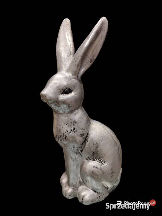 Zając Wielkanocny srebrny duzy Figurki i rzeźby sprzedam
