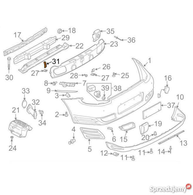 PORSCHE 997 wspornik wzmocnienie zderzaka tył Pilzno