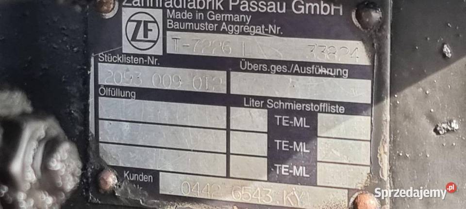 SKRZYNIA TRAKTOR DEUTZ FAHR AGROTRON 135 T7226L Lipno