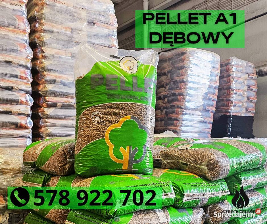 Pellet dębowy 6mm certyfikowany DINplus A1 Mielec sprzedam