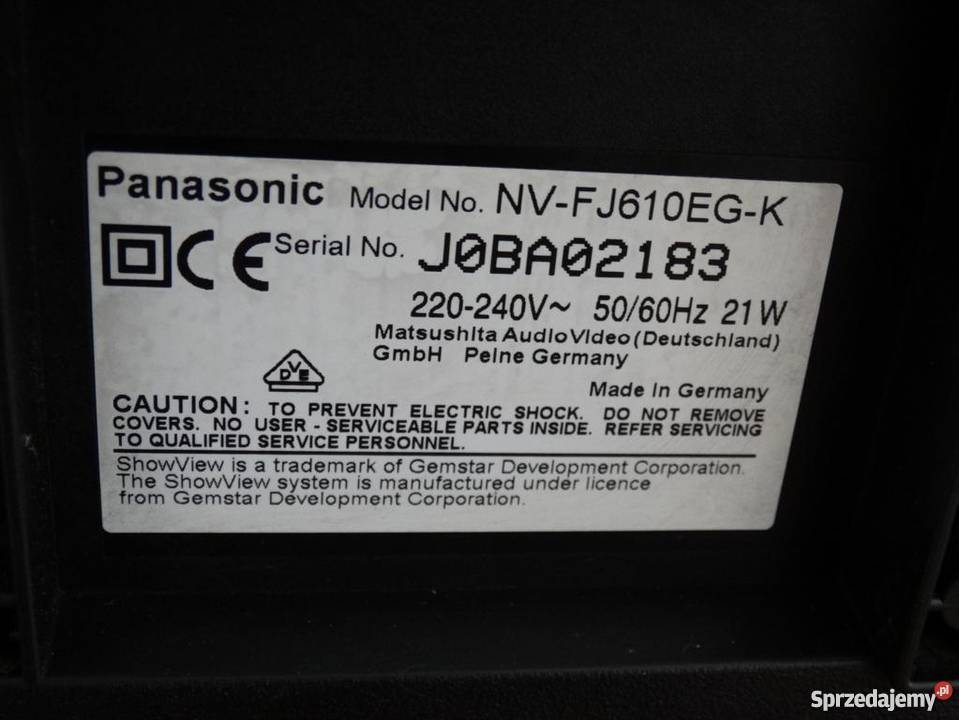 Magnetowid stereo Panasonic NVFJ610 pilot Jasło