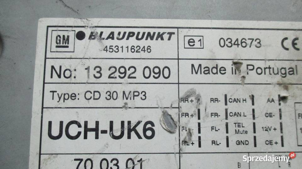 OPEL MERIVA A radio CD 7645104310 13292090RG osobowe
