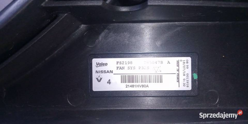 WENTYLATOR NISSAN RENAULT 21481HV80A sprzedam