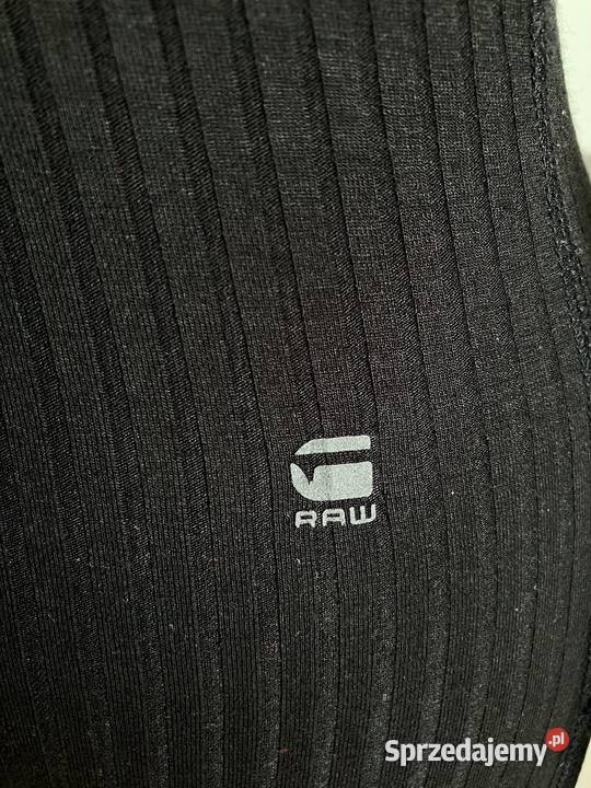 Czarny damski prążkowany longsleeve bluzka Gstar czarny