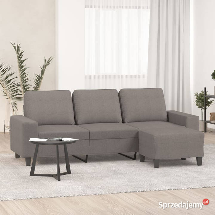 3osobowa sofa z podnóżkiem taupe 180 tkaniną Sofy i kanapy Warszawa