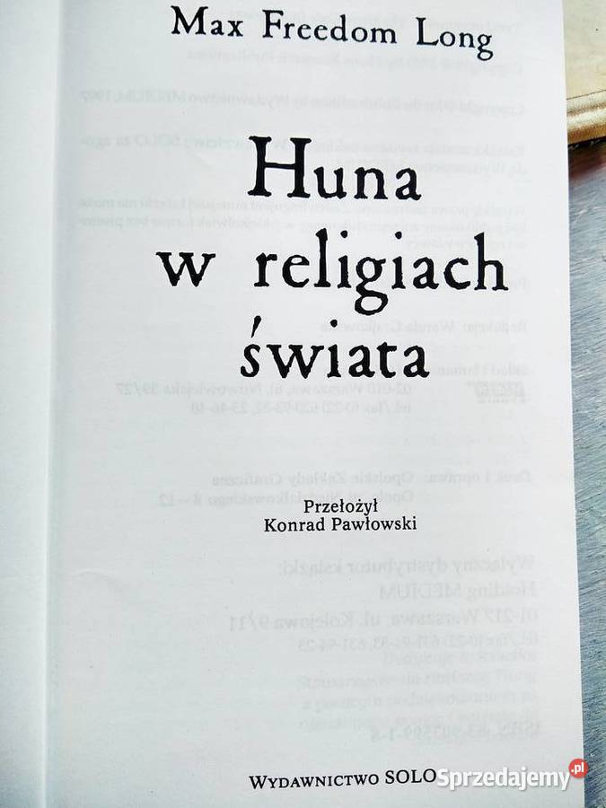 Huna w religiach świata Long książki antykwariat Warszawa