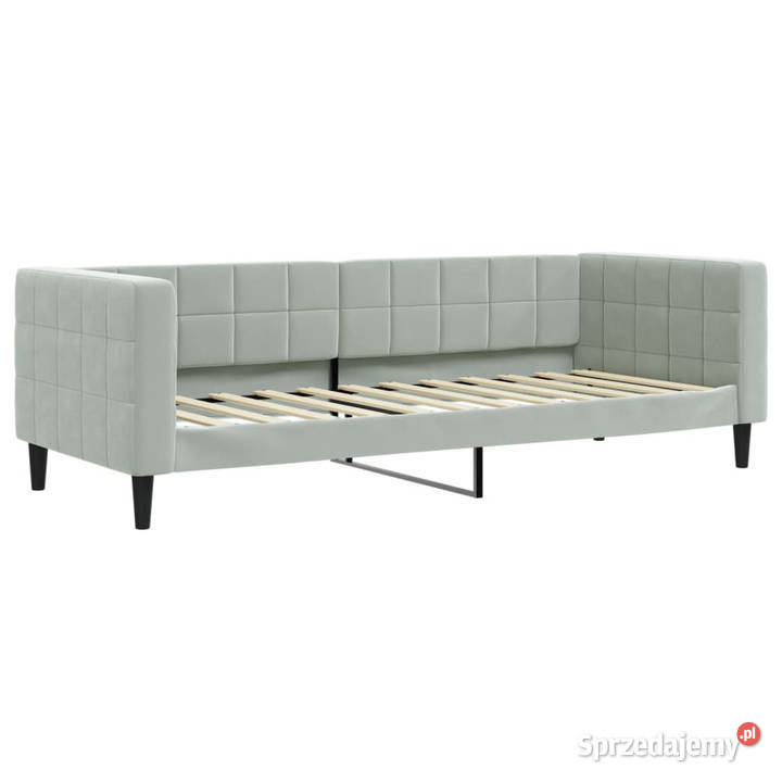 Sofa rozsuwana z szufladami jasnoszara aksamit Łóżka Warszawa sprzedam