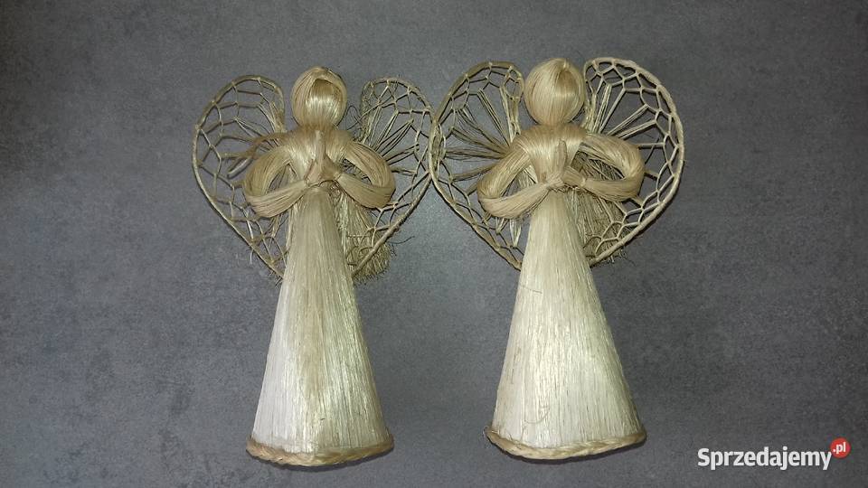 Figurki anioł aniołki z słomy 2 sztuki zachodniopomorskie sprzedam