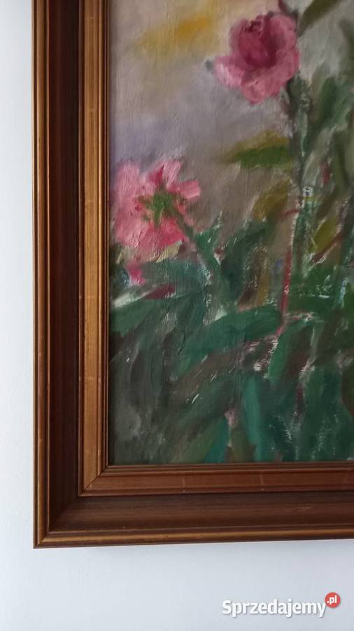 Obraz olejny Róże sygnowany lubuskie Gorzów Wielkopolski