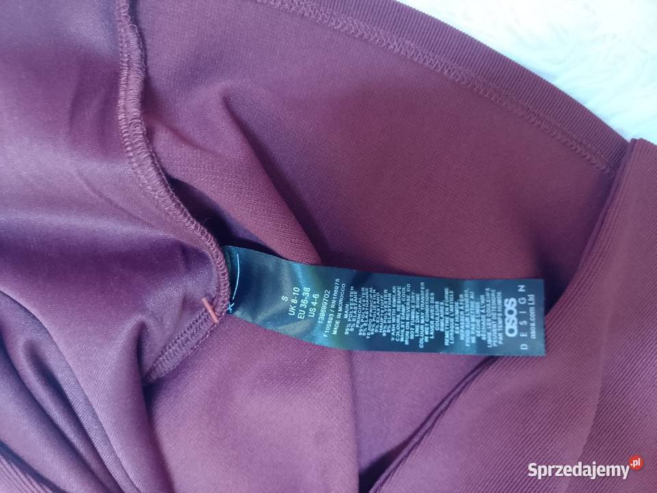 3638 ASOS Design Bordowa kamizelka ołówkowa z bez rękawa Kraków