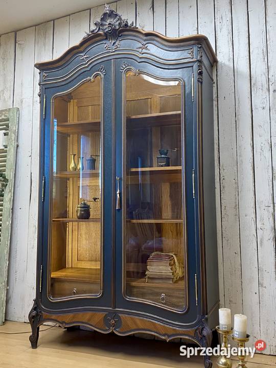 BIBLIOTEKA witryna antracyt Louis XV Francja