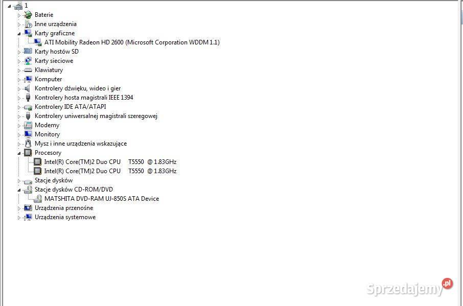 Laptop Toshiba Satellite A200 SSD ładowarka Lublin sprzedam