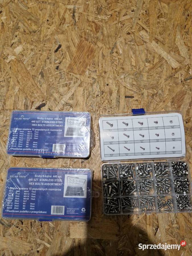 ZESTAW 440 ŚRUB 6KĄTNE HEX ZE STALI NIERDZEWNEJ wielkopolskie