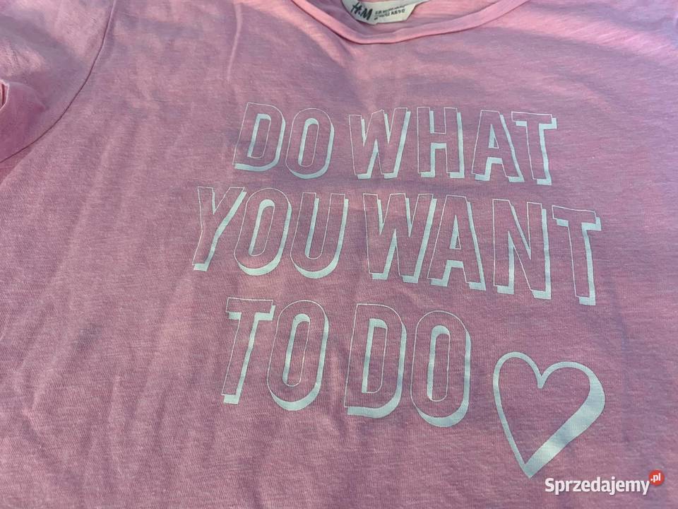 Koszulka Tshirt bluzka HM neonowy różowy HIT