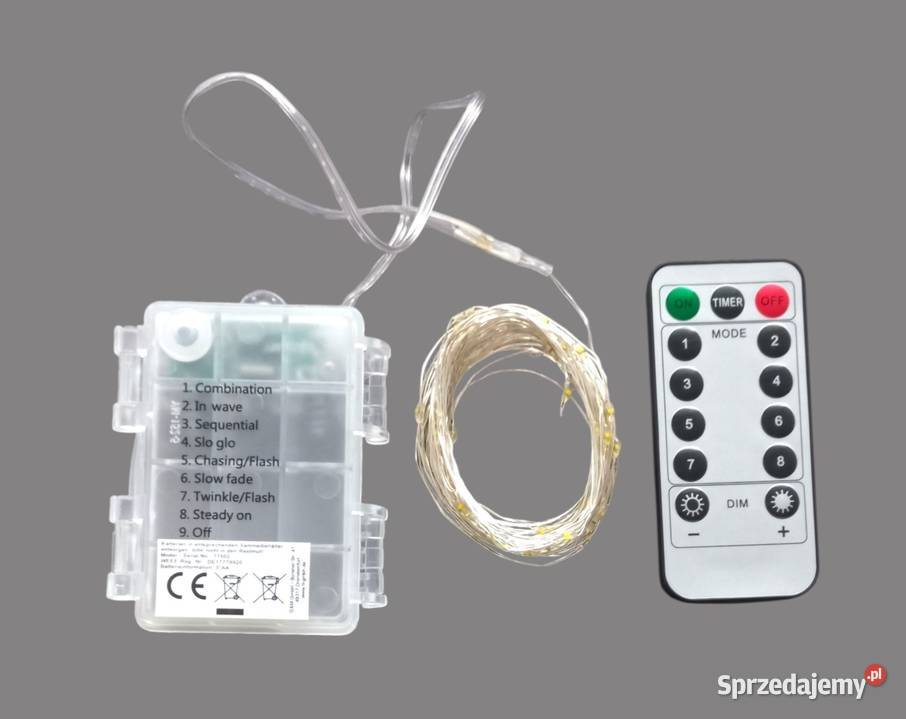 Lampki choinkowe świetlne LED cienki drucik z żółty Chrzanów