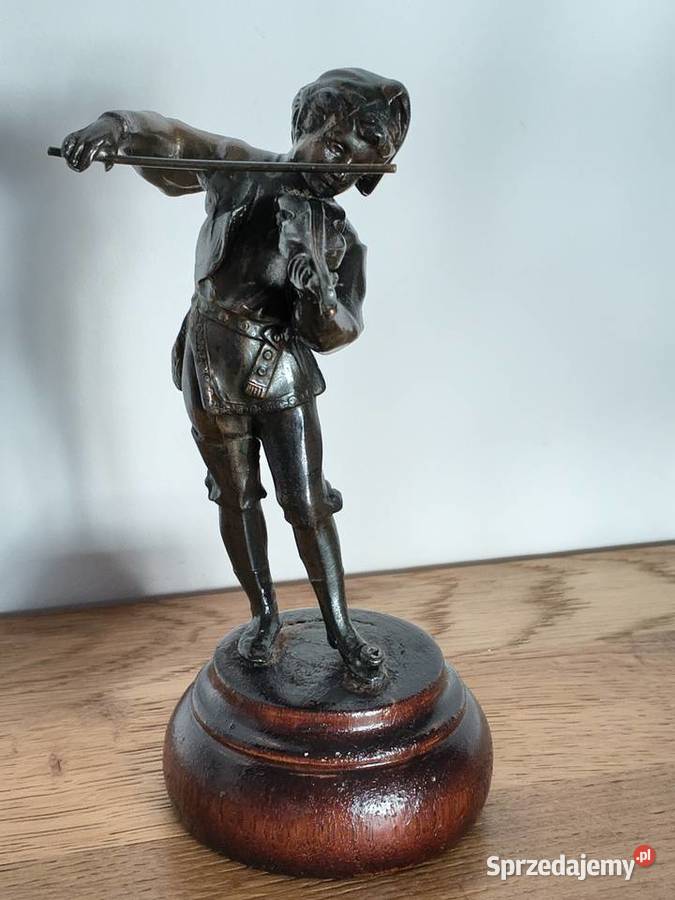 Figurka z brązu skrzypek antyk Szczecin