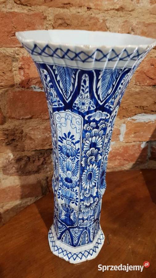 Wazon Delft fajans sygnowany Makkum 18621915 Orneta sprzedam